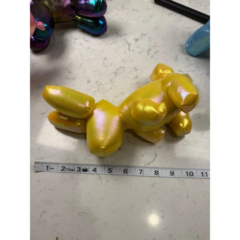 Balloon Animal Plush Set 4pc Iridescent Metallic Dog Bunny Pop Art Toys 204052-A